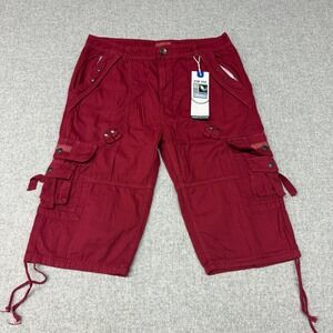 Star Trek | Cargo Shorts | Size 38 | Red | Multi-Pocket Cotton Drawstring Hem